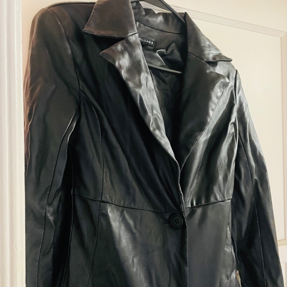 William B Black Leather Blazer